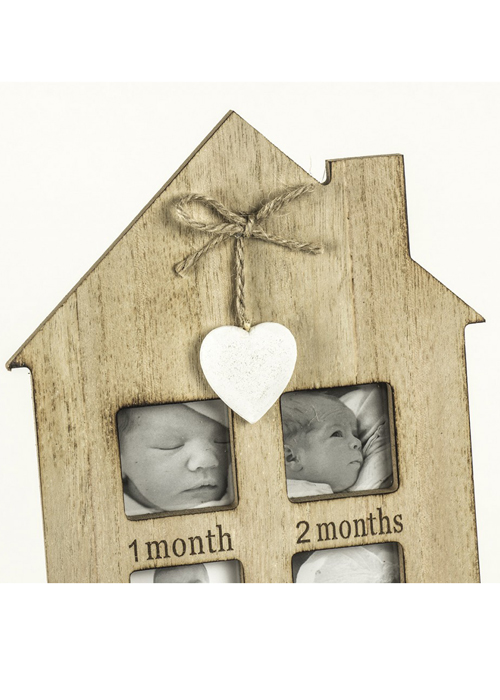 SBF012_1 First Year Heart House Shape Photo Frame