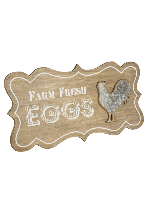 SYD017 Country Style Farm Fresh Eggs Wooden Sign