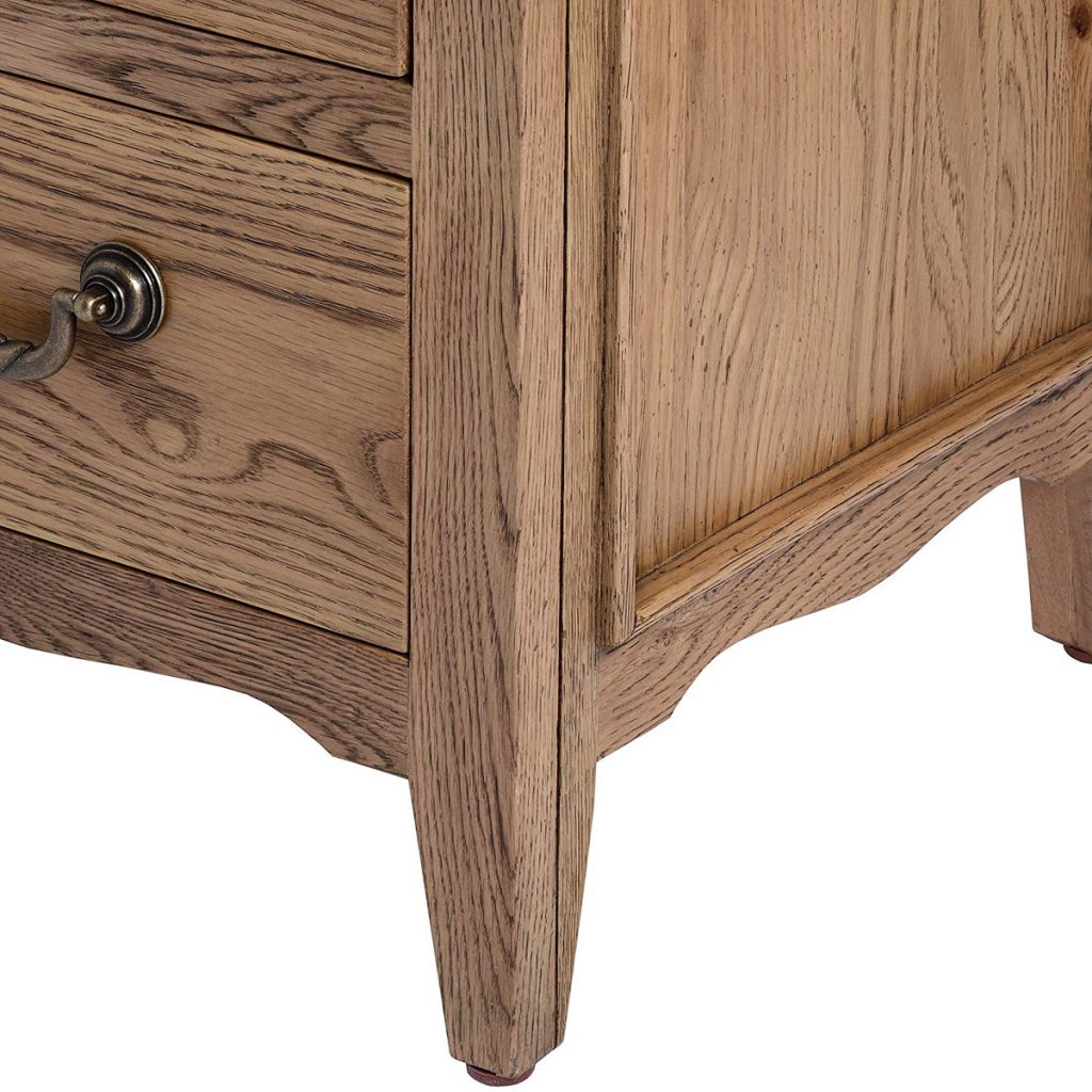 18103-c Natural Oak 2 Drawer Bedside Table