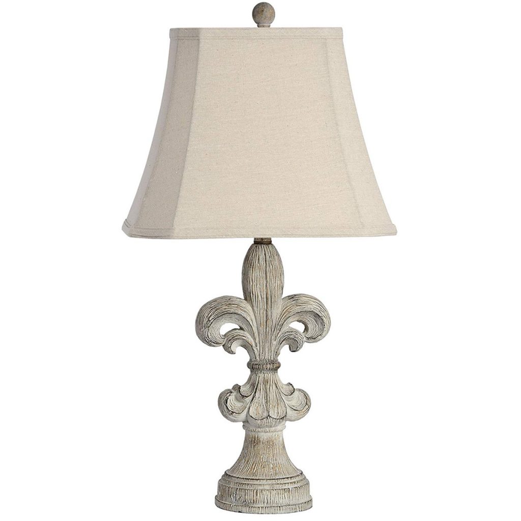 18290 Antique Cream Fleur De Lys Table Lamp