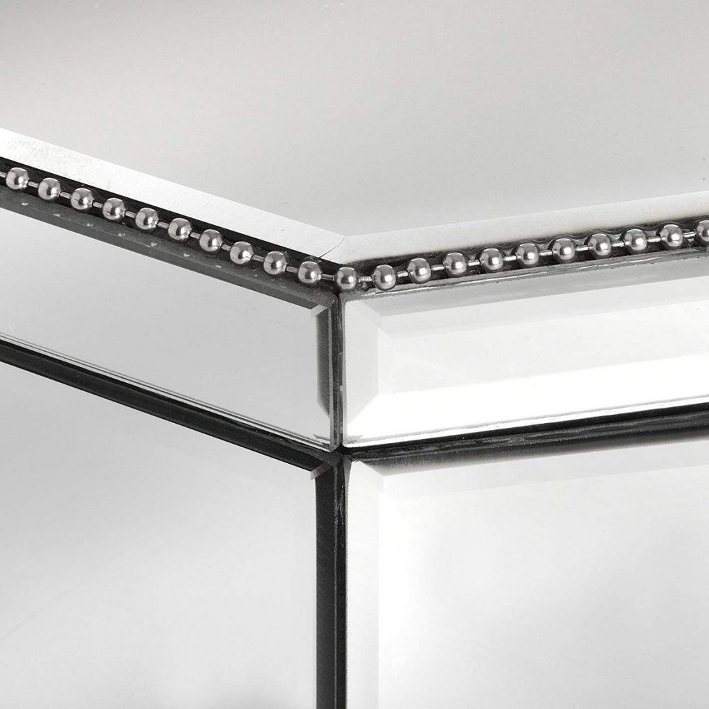 18509-b Large Mirrored Glass Trinket Jewellery Box
