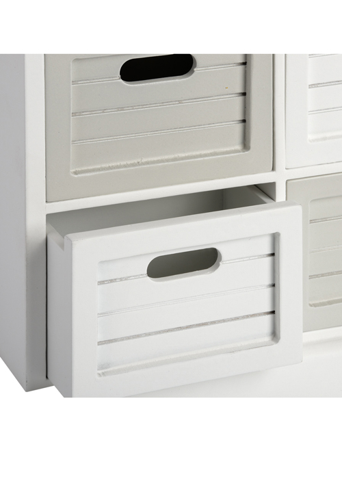 18601a White Grey Table Top 4 Drawer Unit Interior Flair