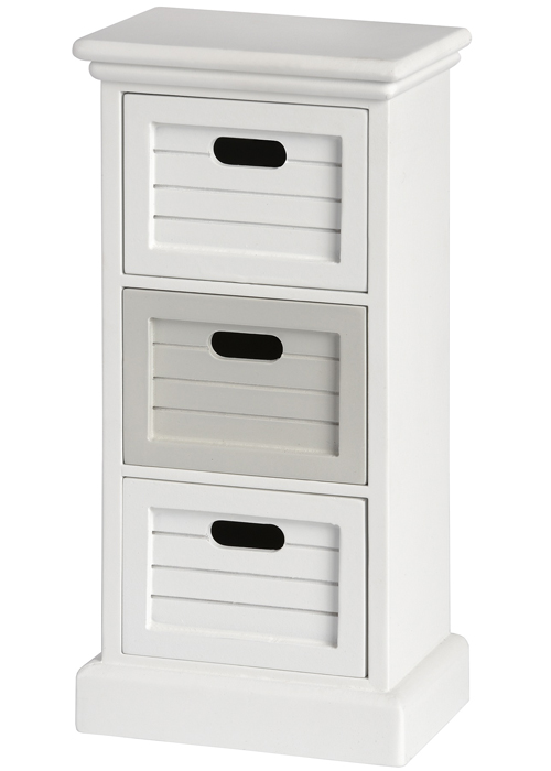 18602 White Grey Table Top 3 Drawer Unit Interior Flair