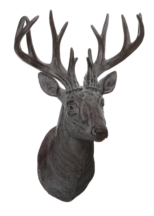 87225 Brown Grey Stag Head Wall Decoration Interior Flair