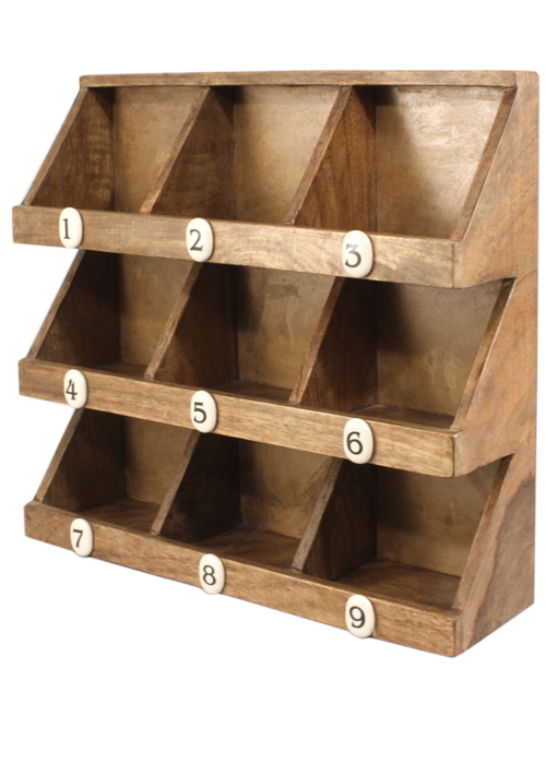Vintage Style Solid Wood Pigeonhole Storage Interior Flair