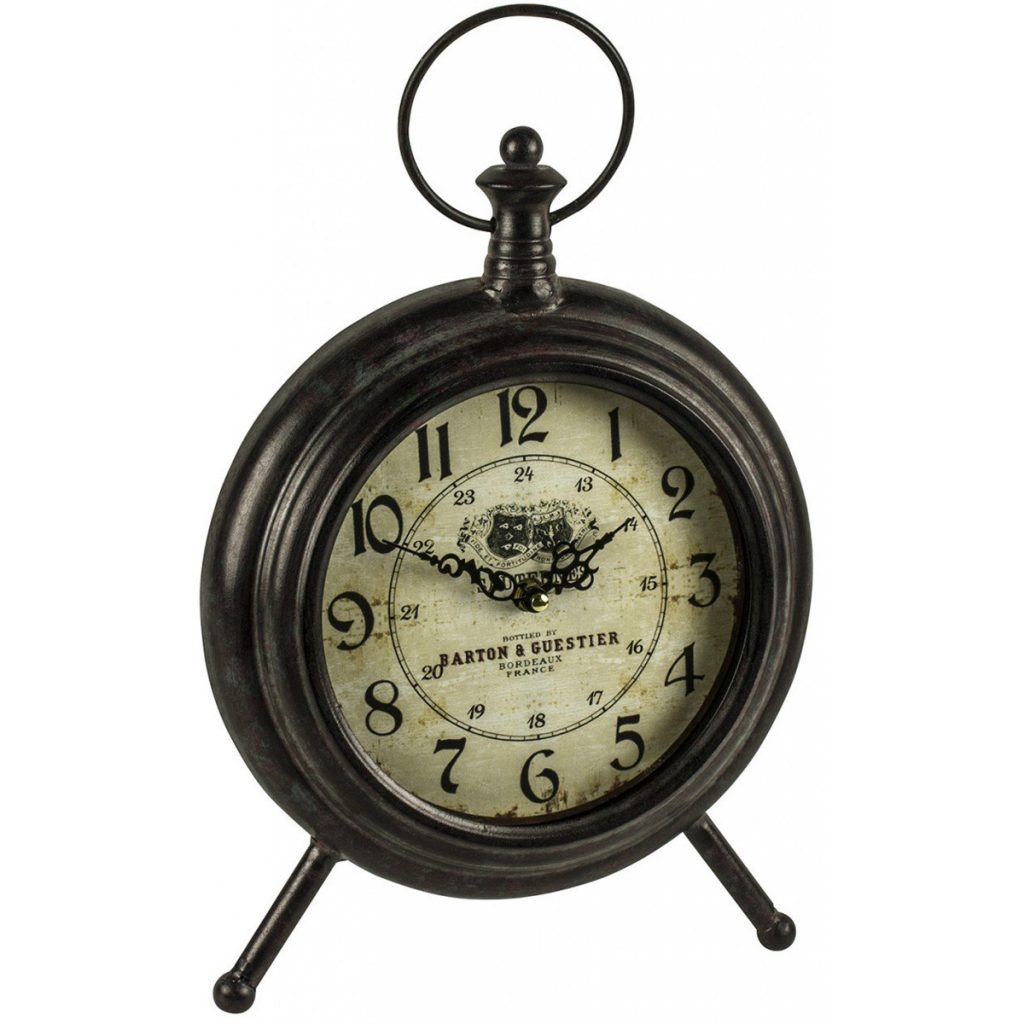 WBD020_1French Antique Style Brown Mantel Clock