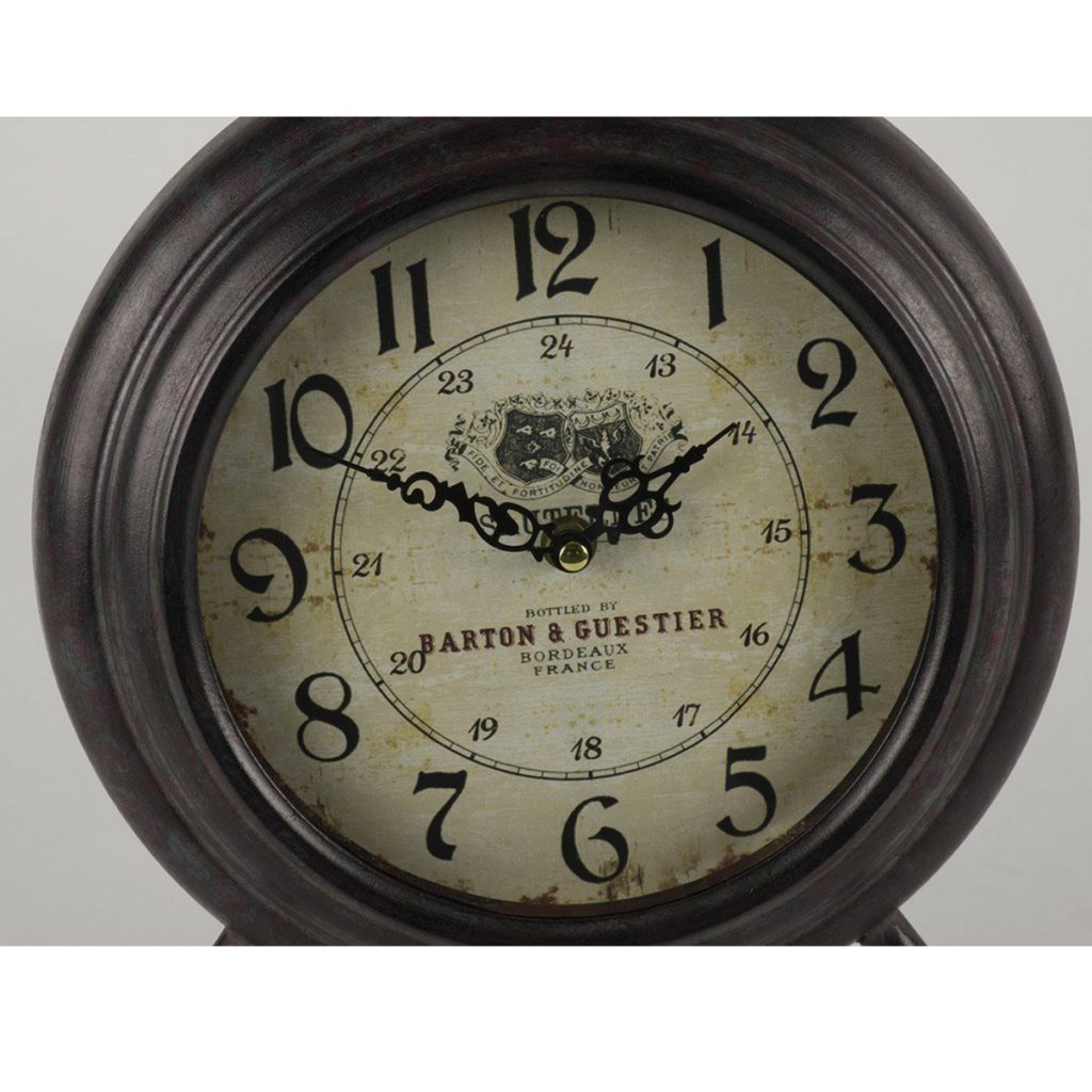 WBD020_2_French Antique Style Brown Mantel Clock