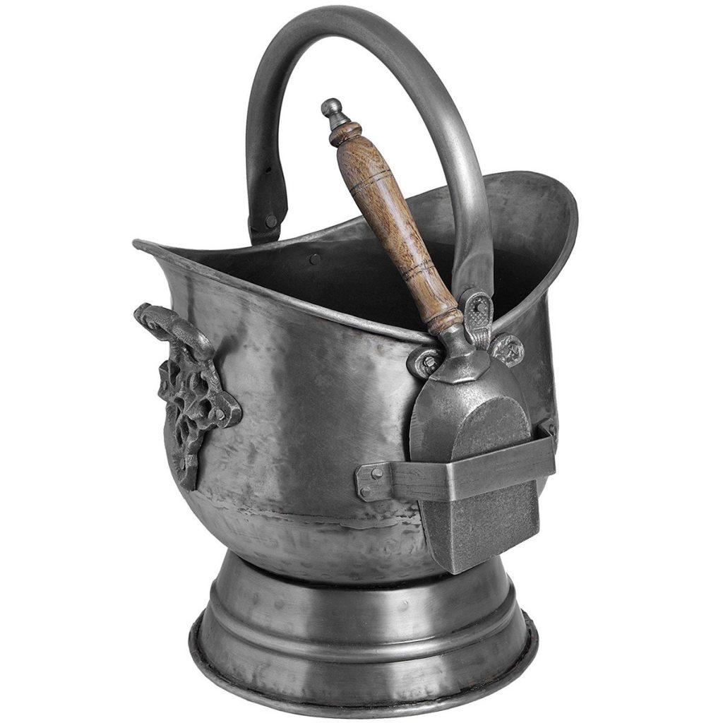 Antique Grey Coal Scuttle With Shovel Interior Flair