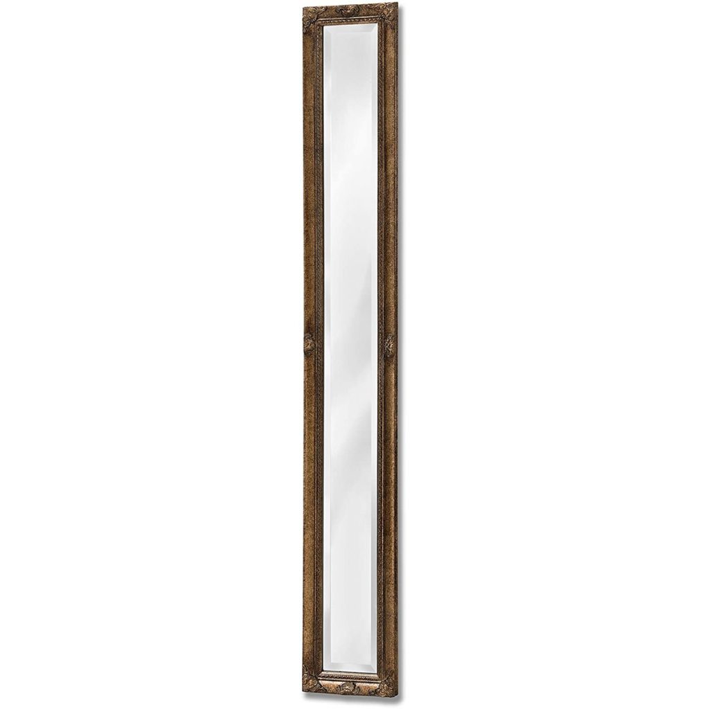 Tall Antique Gold Narrow Wall Mirror a