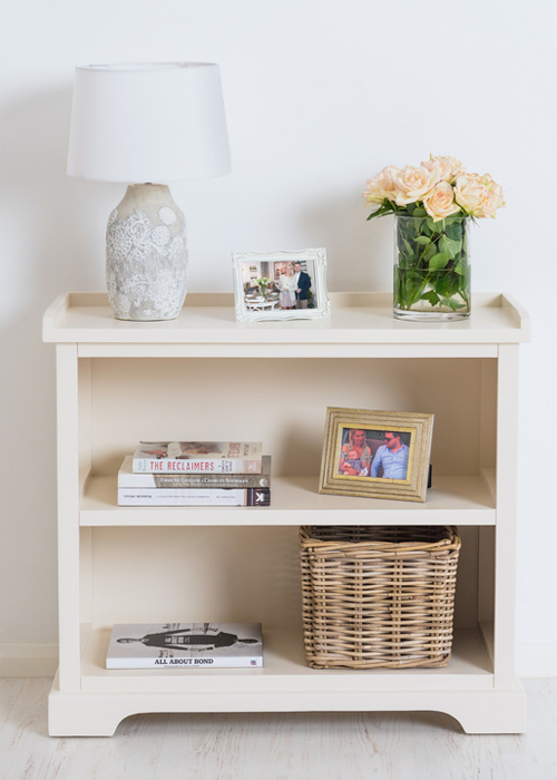 Country White Wooden Low Bookcase Interior Flair