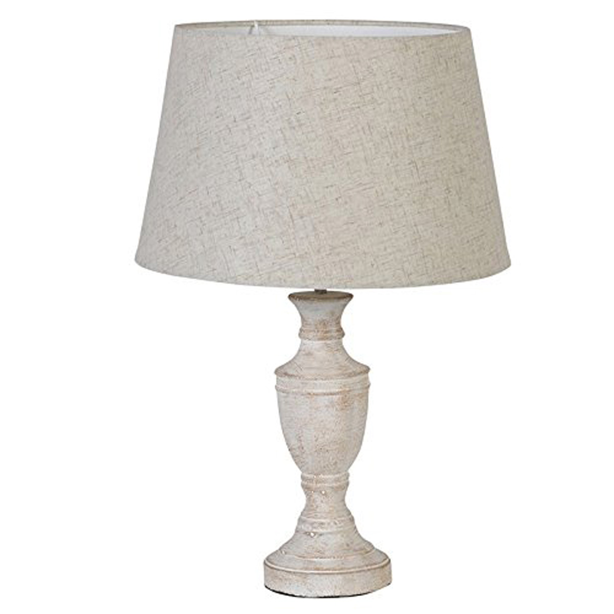 Antique White Wash Slim Table Lamp, White Washed Wood Table Lamps