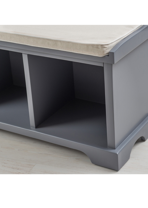 French Country Grey Storage Bench b