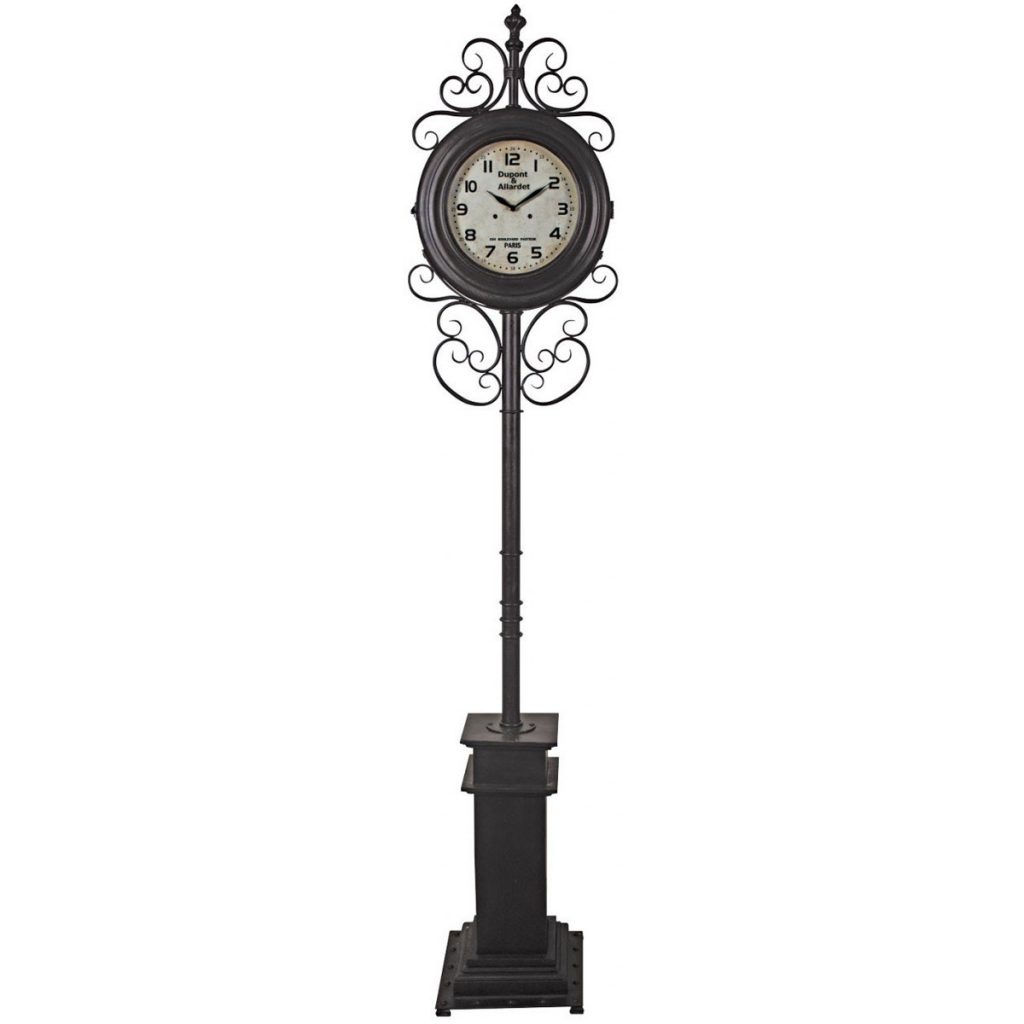 GUD214_Ornate Black Dual Face Floor Clock