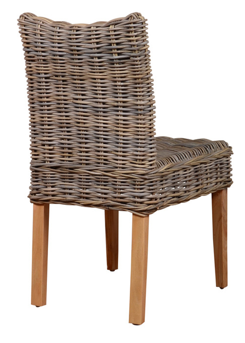 M500155 Hand Woven Rattan Mahogany Dining Chair a