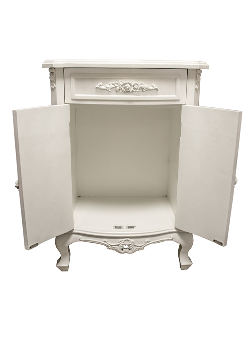 PLS049_c Ornate White Rose Cupboard Cabinet