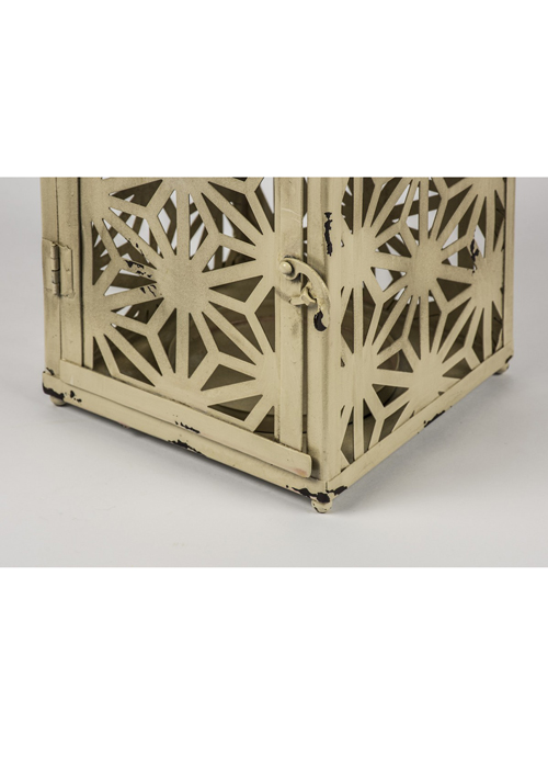 QEL028_2_Antique Cream Candle Tea Light Lantern