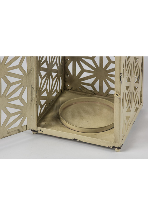 QEL028_4_Antique Cream Candle Tea Light Lantern