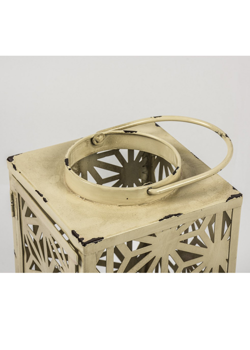 QEL028_5_Antique Cream Candle Tea Light Lantern