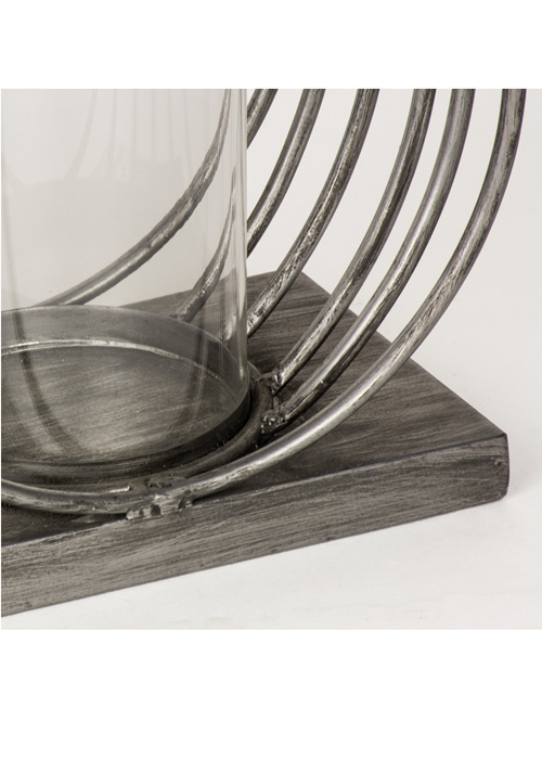 QEL057_3_Contemporary Silver Grey Circles Candle Lamp