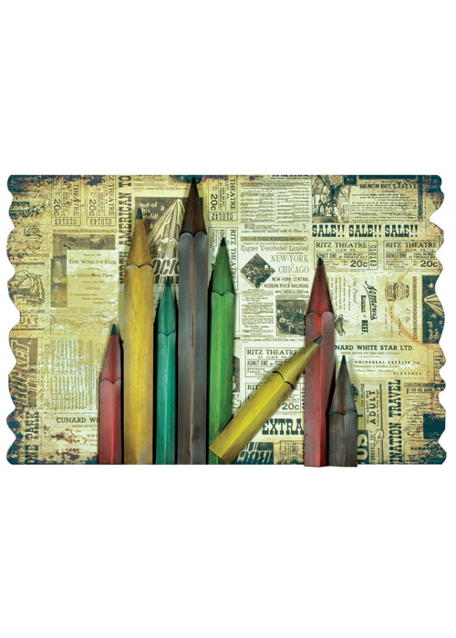 Vintage Style Pencils Wall Art Plaque