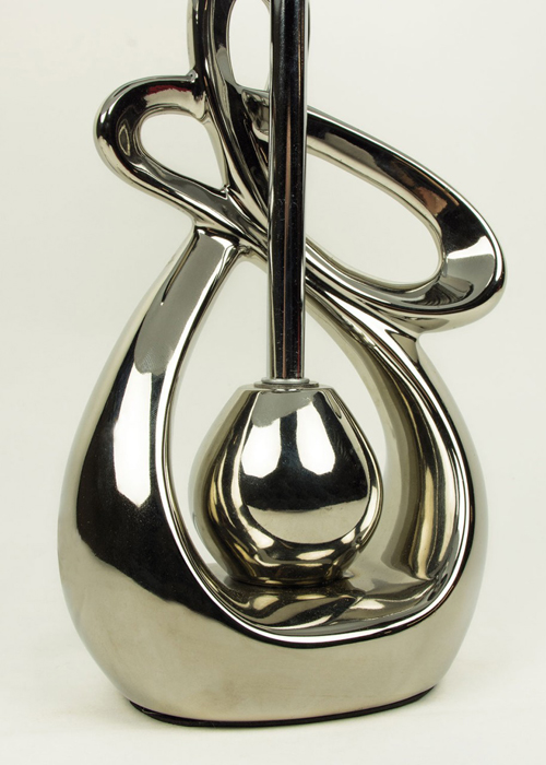 WUD019_3_Contemporary Grey Silver Chrome Table Lamp
