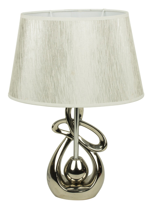 WUD019_Contemporary Grey Silver Chrome Table Lamp
