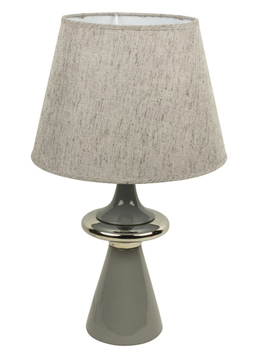 WUD021__Contemporary Grey Silver Ceramic Table Lamp