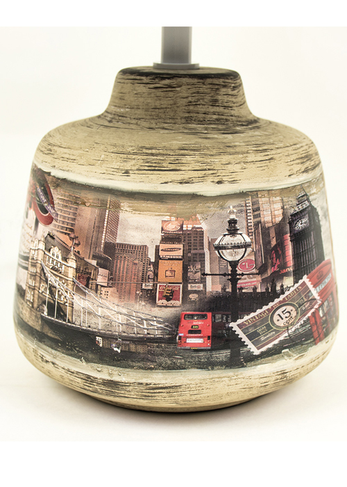 WUD022_1_Vintage London Red Ceramic Table Lamp