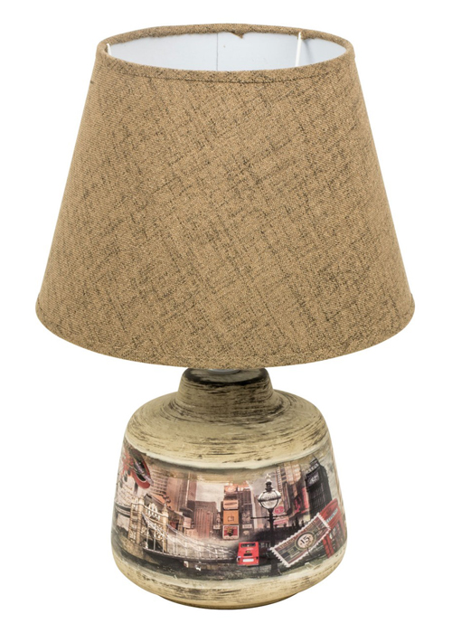 WUD022__Vintage London Red Ceramic Table Lamp