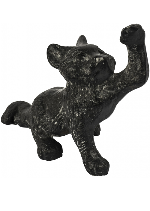 XHD077 Rustic Cast Iron Black Cat Door Stop