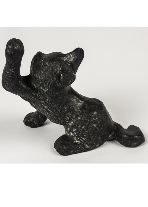 XHD077_4_Rustic Cast Iron Black Cat Door Stop
