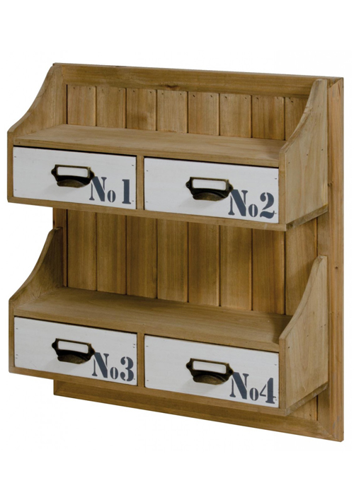 YFH010_1_Vintage Style White Wood Wall Storage