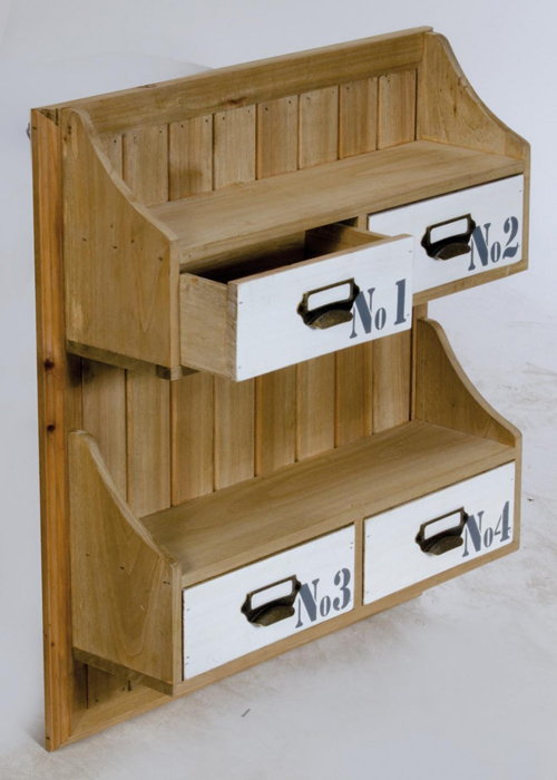 YFH010_2_Vintage Style White Wood Wall Storage