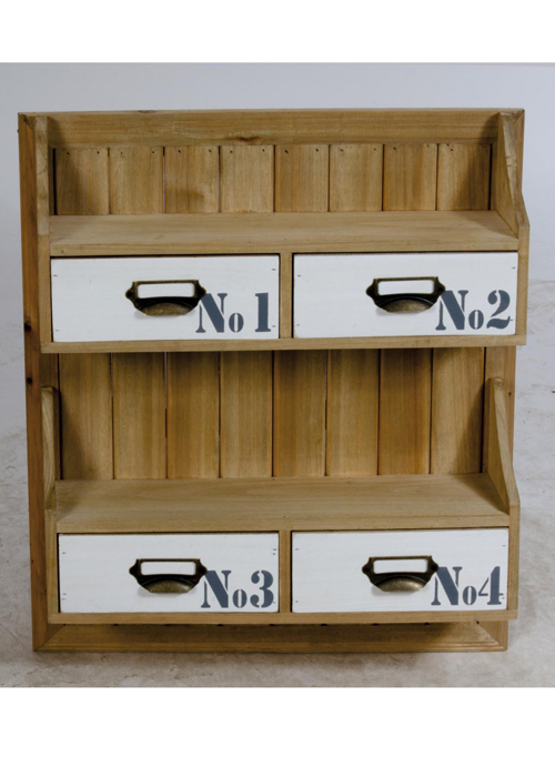 YFH010_Vintage Style White Wood Wall Storage
