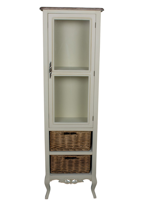 ZJW138_1_French Antique Cream Basket Cabinet