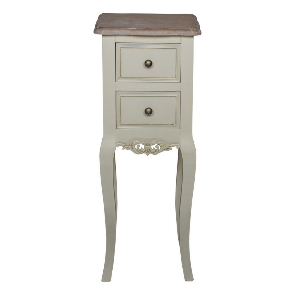 ZJW141_1_French Antique Grey Bedside Table