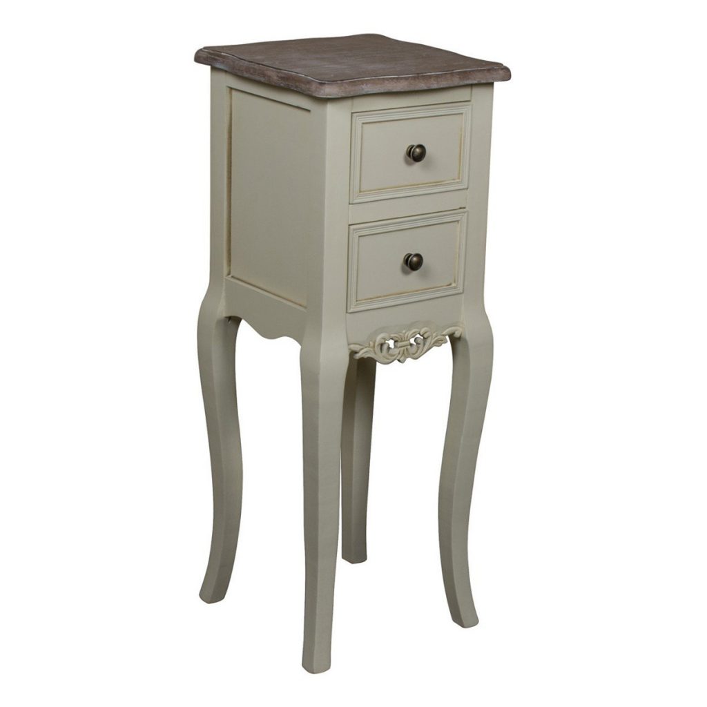 ZJW141_French Antique Grey Bedside Table