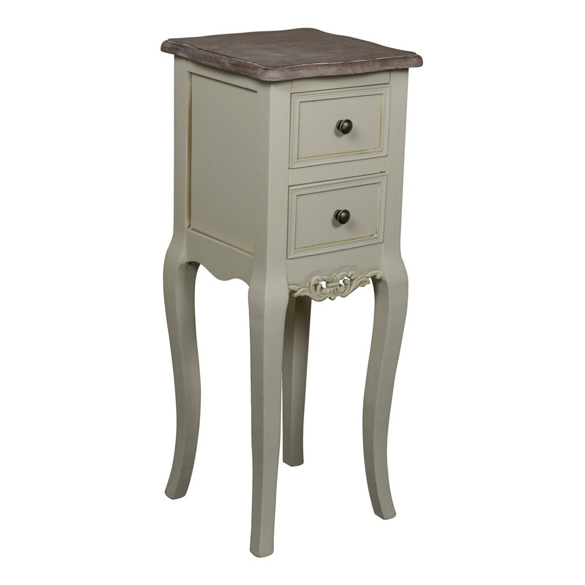 ZJW141_French Antique Grey Bedside Table Interior Flair