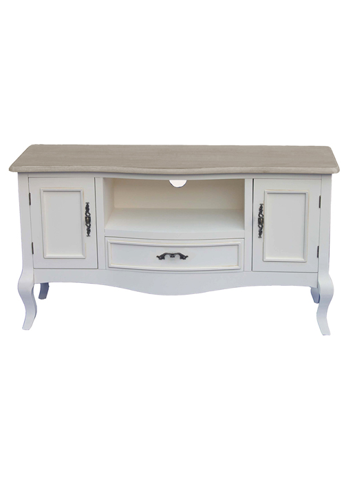 ZJW150_French Antique White TV Cabinet