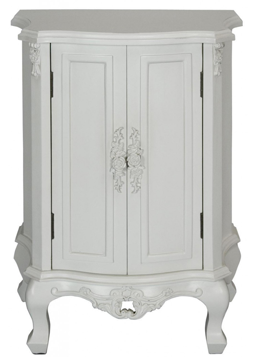 pls046_Ornate White Rose Cupboard Cabinet