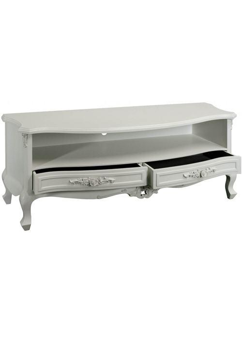 pls047-3_White Rose Wide Cabinet TV Stand