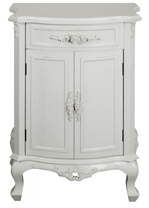 pls049-1_Ornate White Rose Cupboard Cabinet