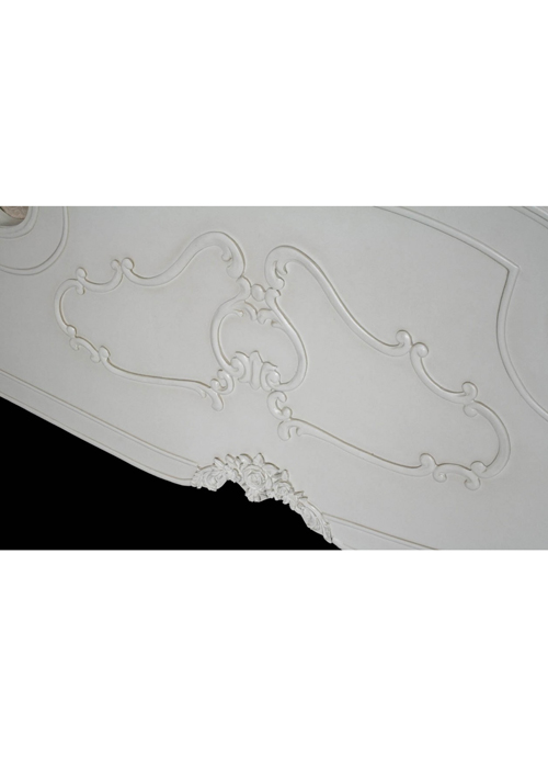 pls056-5_White Rose Floral King Size Bed Frame