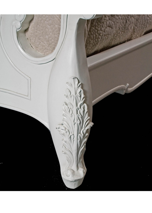 pls056-6_White Rose Floral King Size Bed Frame