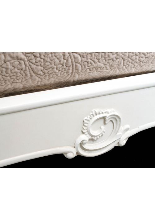 pls056-7_White Rose Floral King Size Bed Frame