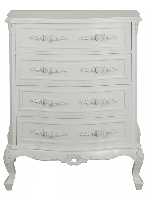 pls057-1_White Rose Storage Chest 4 Drawer Unit