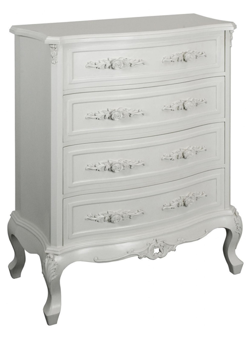 pls057-angled_White Rose Storage Chest 4 Drawer Unit