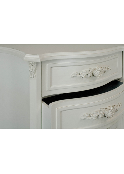 pls058-5_White Rose Tall Boy 6 Drawer Unit