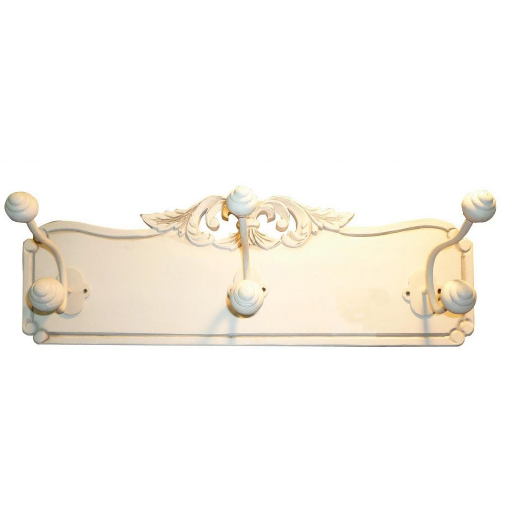 zjw011_Floral Cream 3 Wall Coat Hooks