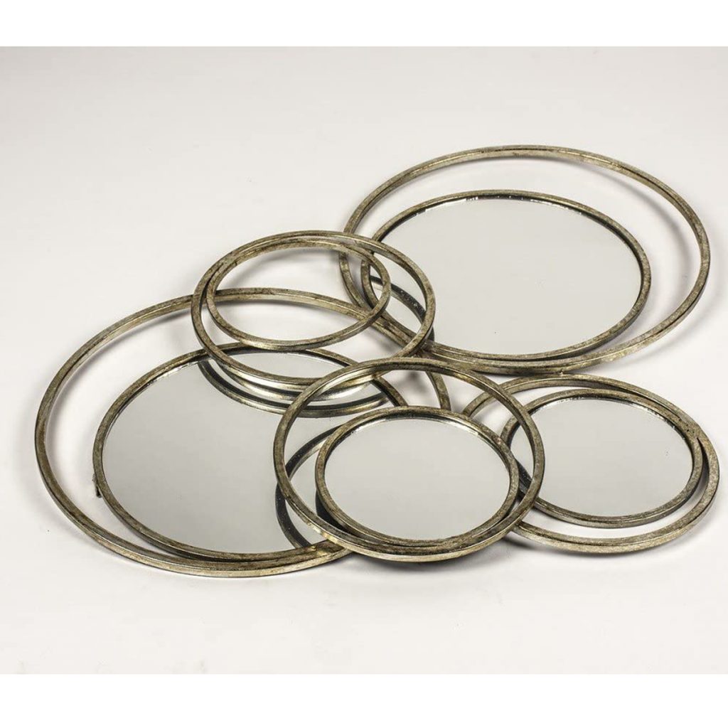 SYD010_4_Antique Gold Bronze Circles Wall Mirror